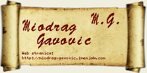 Miodrag Gavović vizit kartica